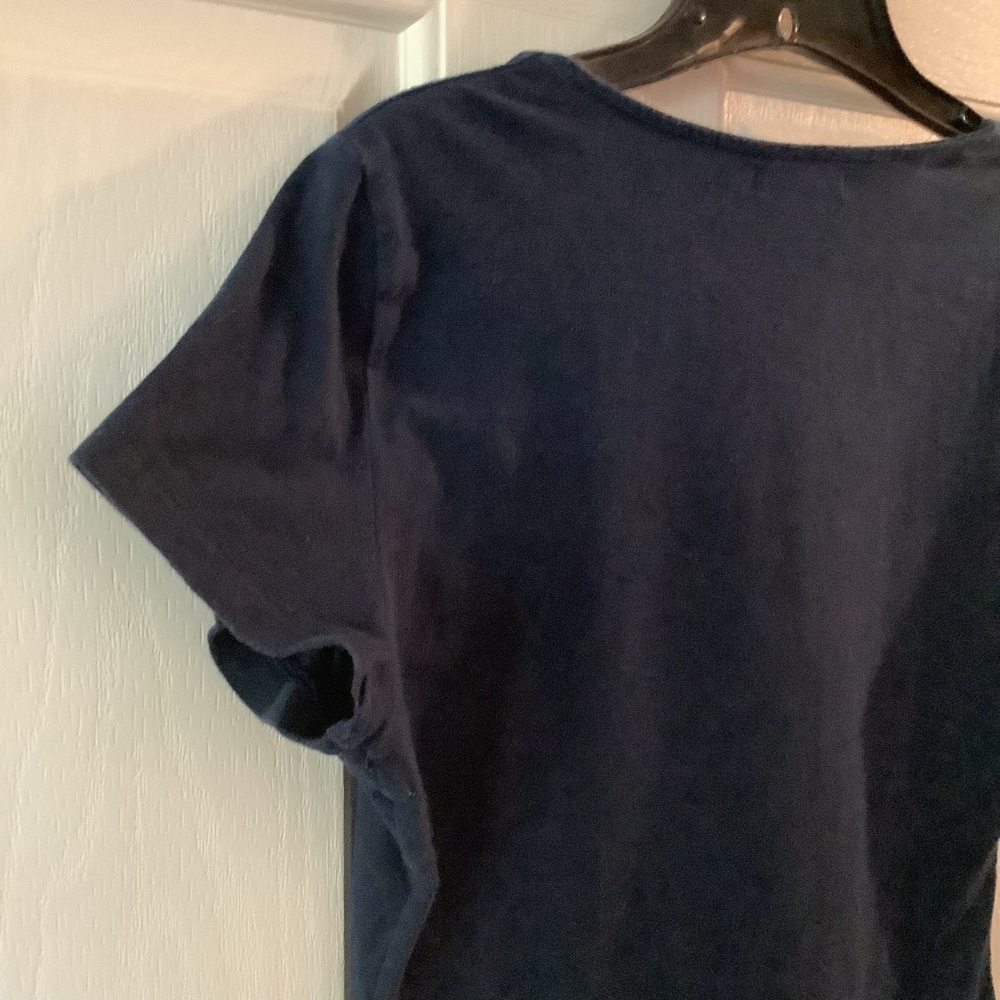 CHAPS Navy Blue, short sleeve top, size L. - Picture 7 of 8